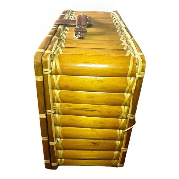 Picnic Basket for 4 Persons, Bamboo Camping Baskets Set for Outdoor Party - Picture 4 of 7